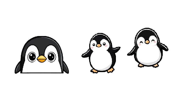 3PC Cute Penguins Rearview Mirror Sticker Decal, Mirror Sticker with Peeking Anime Penguins, Transparent Weatherproof Vinyl Sticker for Women, Girls(3 Penguins) (2.15x30)