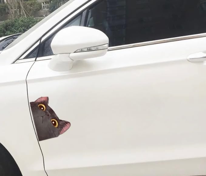 Cute Anime Cat Car Sticker, Peeking Cat Decals for Bumper Rear Window Mirror, Kawaii Cat Vinyl Decal for Vehicle, Vehicle Cat Graphic Automotive Decals Cute Anime (1.75x30)
