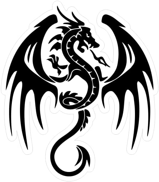 Dragon Car Decal Vinyl Window Bumper Laptop Car Emblem Graphic Silhouette Decal BLACK (1.75x30)