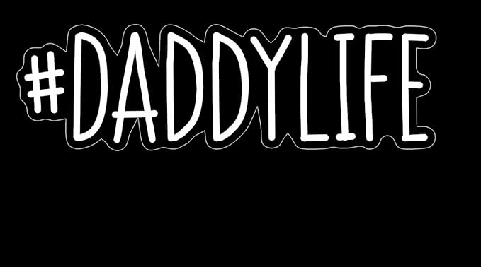 Dad Life Waterproof Graphic Decals, Cute Vinyl Sticker Dad life for Car Truck Window Laptop WHITE (1.75x30)