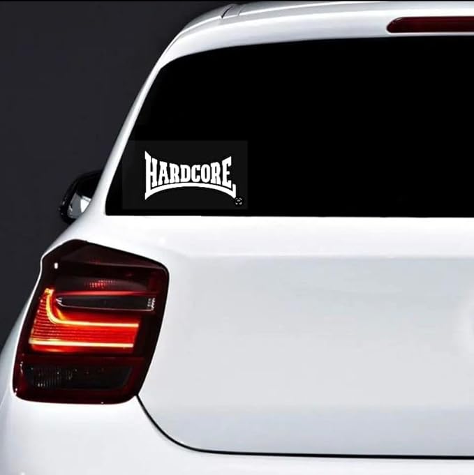 Hardcore Letter Car Decal, Hard Rock Extreme Car Decal for Drivers, Automotive Accesory WHITE (1.75x30)