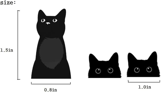 3 PCS Cute Kitty Cat Mirror Decals for Car, Rearview Mirror Back Mirror Peeking Vinyl Sticker, Car Acceesories, Car Decals for Women Girls, Small Sticker for Laptop Hard case Waterbottle (1.75x30)