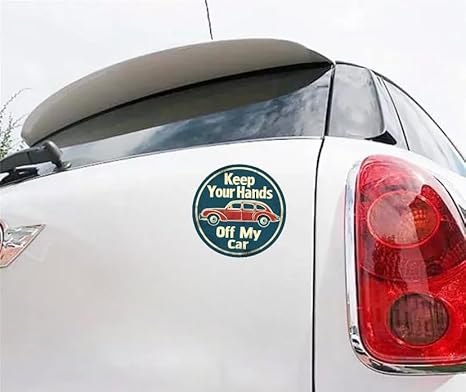 Keep Your Hands Off My Car Decal, Waterproof Humorous Warning Sticker Decal for Bumper, Side, Rear, Window, Anti-touch Decal, Do not touch adhesive decal (1.75x30)