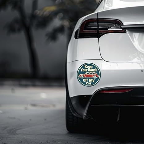 Keep Your Hands Off My Car Decal, Waterproof Humorous Warning Sticker Decal for Bumper, Side, Rear, Window, Anti-touch Decal, Do not touch adhesive decal (1.75x30)
