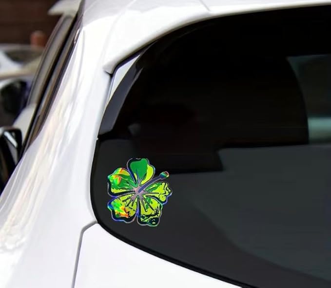 Holographic Green Yellow Hibiscus Flower Decal for Cars, Tropical Hawaiian Flower, Waterproof Auto Accessories, Summer Decorative Sticker for case, Waterbottle, Window, Mirror (Yellow) (2.15x30)
