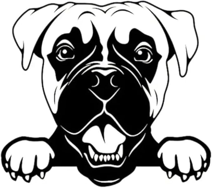 Peeking Boxer Dog Car Decals Sticker, Dog Decals for Car Minivan SUV RV Bike, Silhouette Dog Decals for Vehicle, Cute Peeking Car Decals Anime Vinyl (Boxer) (1.75x30)