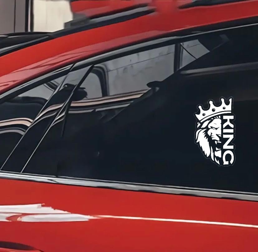 Lion Face Decal for car, King Symbol Royal Car Sticker WHITE ($1.75x30unit)