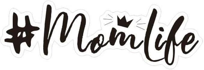 Mom Life Waterproof Graphic Decals, Cute Vinyl Sticker Momlife for Car Truck Window Laptop BLACK (1.75x30)