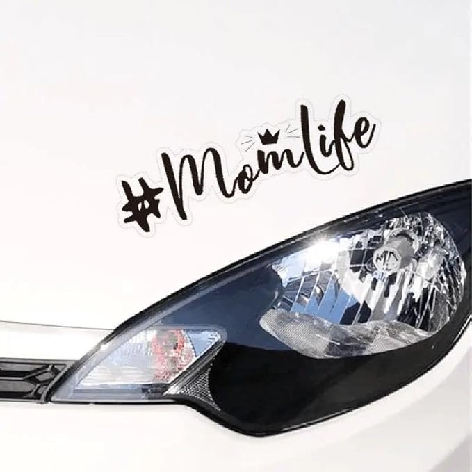 Mom Life Waterproof Graphic Decals, Cute Vinyl Sticker Momlife for Car Truck Window Laptop BLACK (1.75x30)
