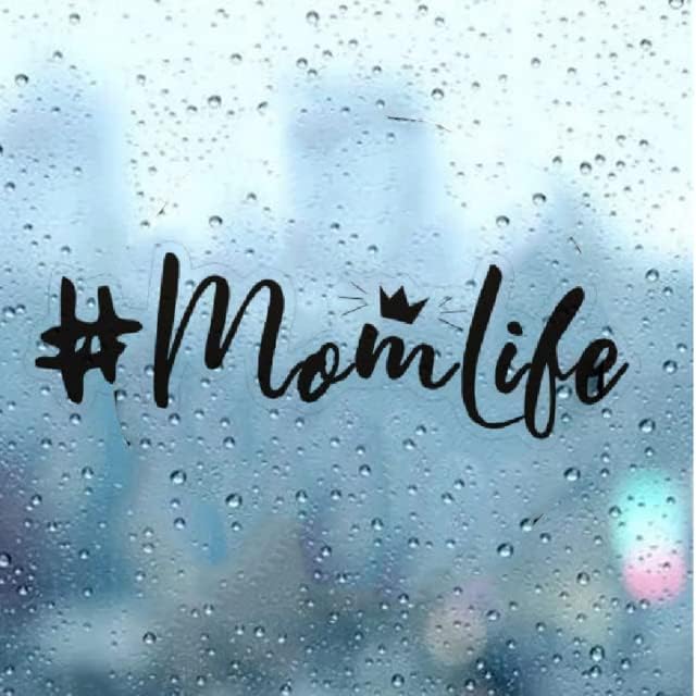Mom Life Waterproof Graphic Decals, Cute Vinyl Sticker Momlife for Car Truck Window Laptop BLACK (1.75x30)