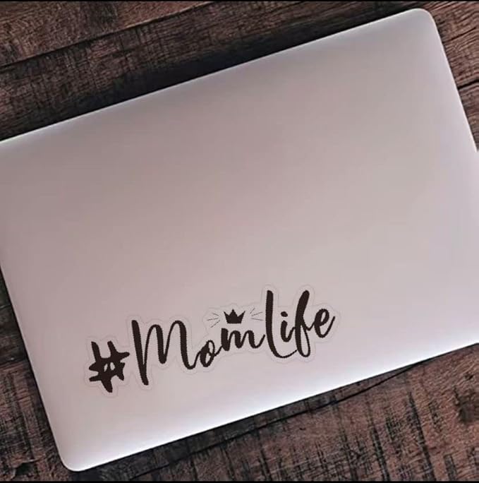Mom Life Waterproof Graphic Decals, Cute Vinyl Sticker Momlife for Car Truck Window Laptop BLACK (1.75x30)