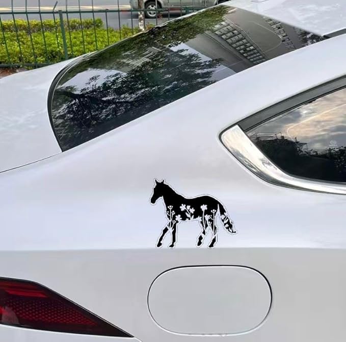 Horse Car Graphic Decal for Car, Case, Electronic, Waterbottle, Western Horse Lovers Vinyl Car Sticker BLACK (1.75x30)
