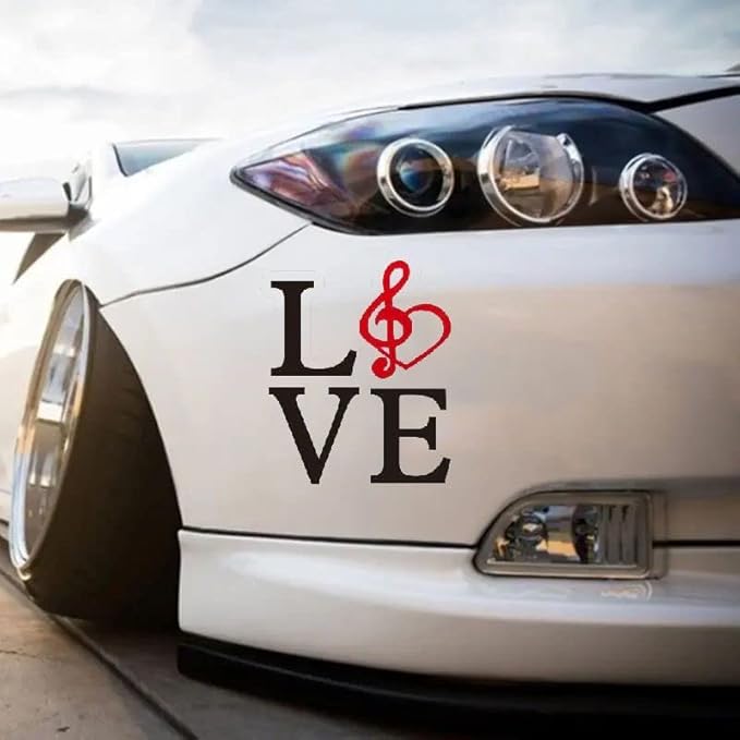 Love Decals for Car, Music Vinyl Sticker with Music Icon (1.75x30)