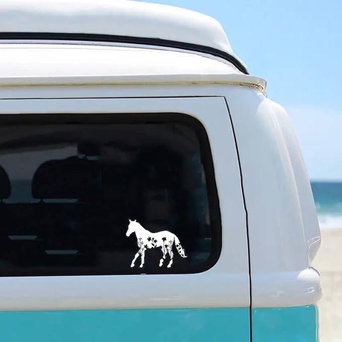 Horse Car Graphic Decal for Car, Case, Electronic, Waterbottle, Western Horse Lovers Vinyl Car Sticker WHITE (1.75x30)