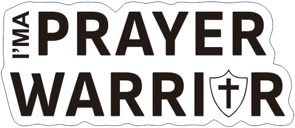 Prayer Warrior Vinyl Car Decal, Pray Scripture Religious Faith Christian Sticker for auto, vehicle, bike, van, RV BLACK (1.75x30)