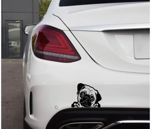 French Bulldog Peeking Car Vinyl Decals, Cute Dog Car Graphic Window, Vinyl Dog Breed Decal, Bulldog Car Accessory Anime, Cute Peeking Car Sticker Waterproof(French Bulldog) (1.75x30)