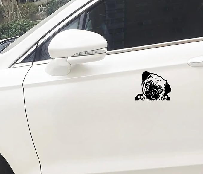 French Bulldog Peeking Car Vinyl Decals, Cute Dog Car Graphic Window, Vinyl Dog Breed Decal, Bulldog Car Accessory Anime, Cute Peeking Car Sticker Waterproof(French Bulldog) (1.75x30)