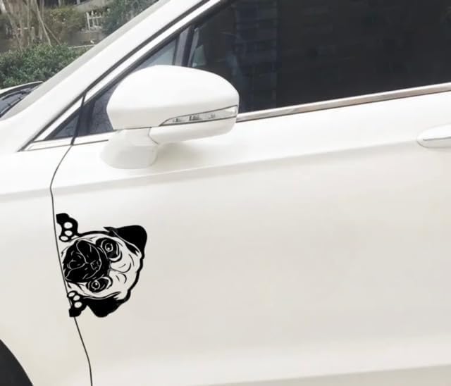 French Bulldog Peeking Car Vinyl Decals, Cute Dog Car Graphic Window, Vinyl Dog Breed Decal, Bulldog Car Accessory Anime, Cute Peeking Car Sticker Waterproof(French Bulldog) (1.75x30)
