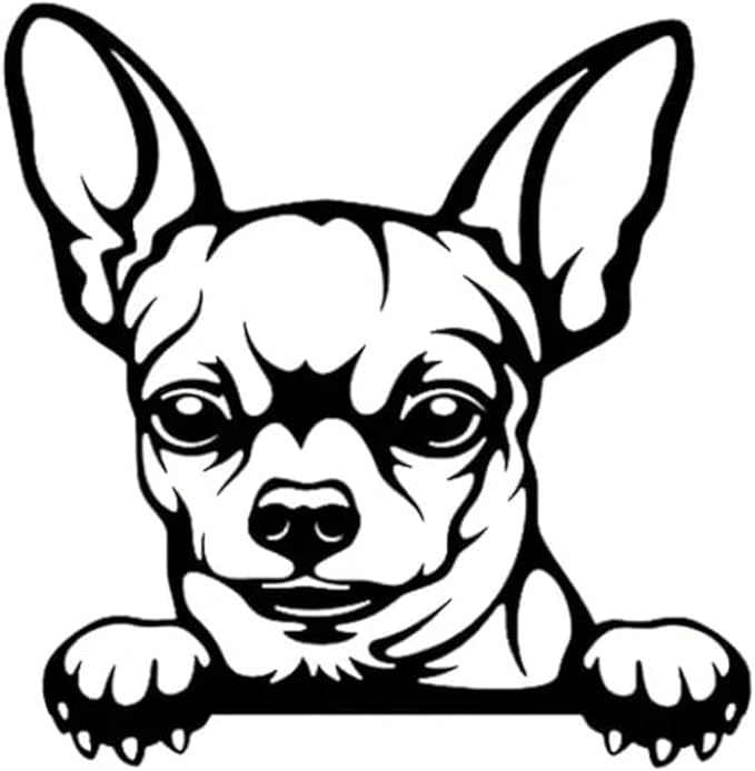 Peeking Chihuahua Sticker for Cars, Chihuahua Cute Dog Decals for Window Bumper Mirror Indoor Outdoor, Peeking Car Sticker Decals Anime Vinyl Cute Peel and Stick (Chihuahua) (1.75x30)