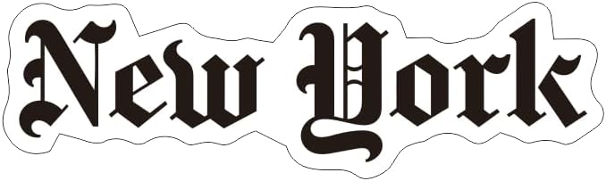New York Decal Stickers for Car, Scrapbooking, Postcards, Waterbootles, New York City Souvenirs Decals Small BLACK (1.75x30)