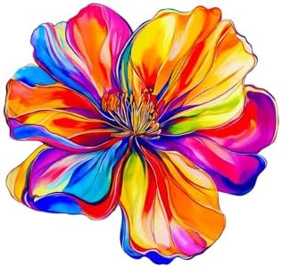 Rainbow Hologrpahic Flower Car Decal, Waterproof Removable Flower Sticker for Bumper Window Panel Trunk, Peel and Stick on Car Vehicle Truck Window Laptop (Rainbow) (2.15x30)