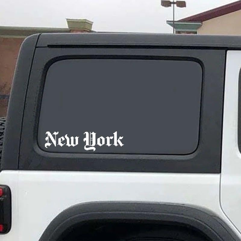 New York Decal Stickers for Car, Scrapbooking, Postcards, Waterbootles, New York City Souvenirs Decals Small WHITE (1.75x30)