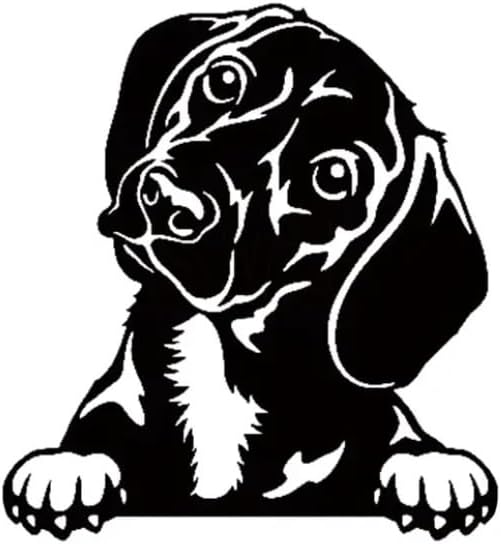 Peeking Dachshund Decals for Car, Dog Decals for Window Trunk Bumper, Dachsie Dog Decals for Truck Car Van RV, Car Decal Anime Cute, (Dachshund) (1.75x30)