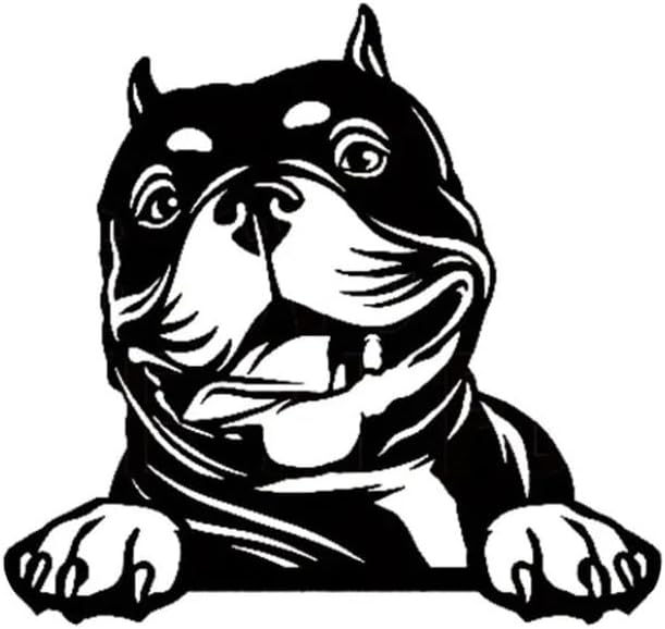 Peeking American Bully Dog Terrier Car Sticker, Dog Face Decals for Car Window Bumper, Pit Bull Dog Decals for Vehicle, Peeking Car Sticker Anime, Peekaboo Vinyl Cute (American Bully) (1.75x30)