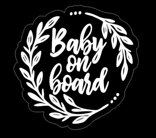 Baby on Board with Branches Car Decals, Drive with Care Warning Sticker for Baby Safety Vinyl for Car, Vehicle, Van, RV (1.75x30)