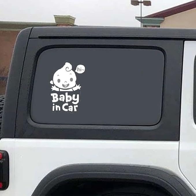 Baby on Board White Vinyl Safety Decal GIRL (1.75x30)