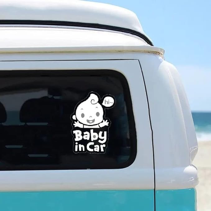 Baby on Board White Vinyl Safety Decal BOY (1.75x30)
