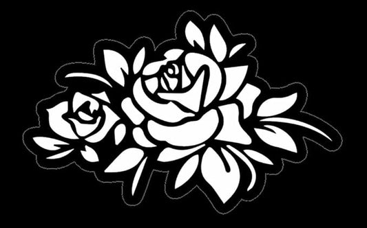 Roses with Leaves, Sexy Car Decals for men and women, Flower Car Decals, Flower Car Accessories WHITE (1.75x30)
