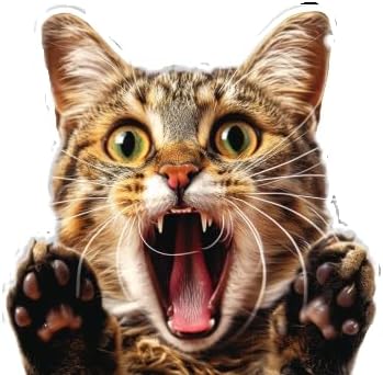 Funny Freaking Out 3D Dog Car Decal - Hilarious Dog and Cat Auto Decor - Realistic Dog Car Art for Window Bumper Side Mirror (2.15x30)