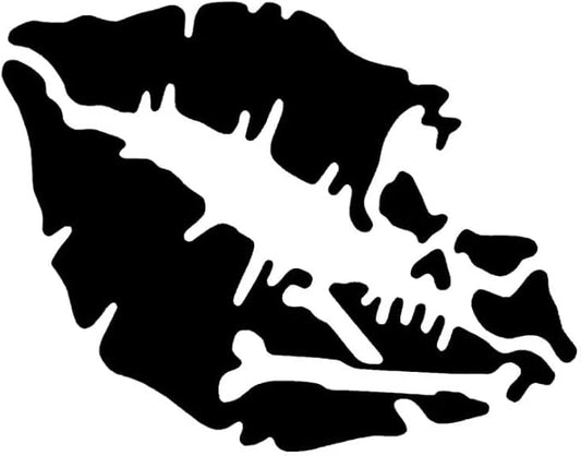 Sexy Lip Sticker for Car Waterproof Decal 6 x 6 Inch BLACK (1.75x30)