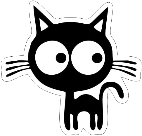 Cute Cartoon Standing Cat Car Decal BLACK ($1.75x30unit)