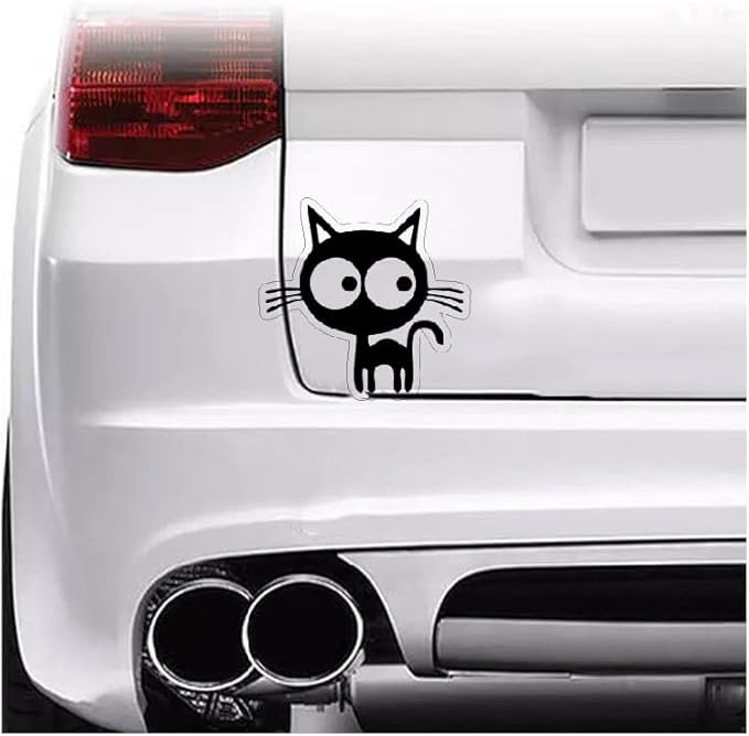 Cute Cartoon Standing Cat Car Decal BLACK ($1.75x30unit)