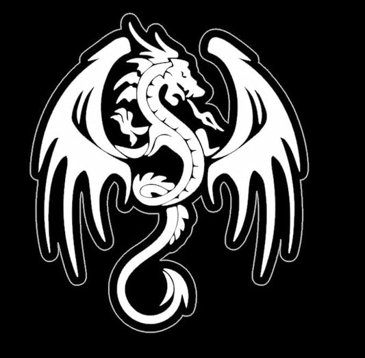 Dragon Car Decal Vinyl Window Bumper Laptop Car Emblem Graphic Silhouette Decal WHITE (1.75x30)