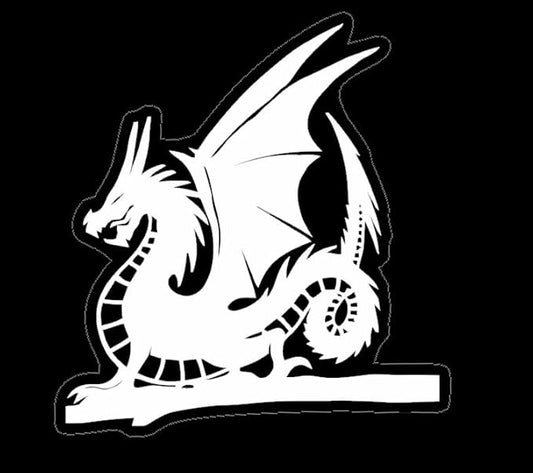 Dragon on The Branch Car Vinyl Decal, Ancient Fantasy Peel and Stick Decal, Dragon Wings Graphic Decoration for Window Bumper Trunck Rear WHITE (1.75x30)