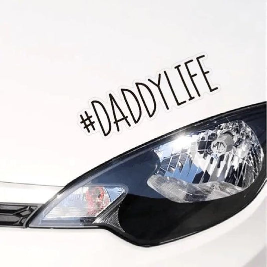 Dad Life Waterproof Graphic Decals, Cute Vinyl Sticker Dad life for Car Truck Window Laptop BLACK (1.75x30)