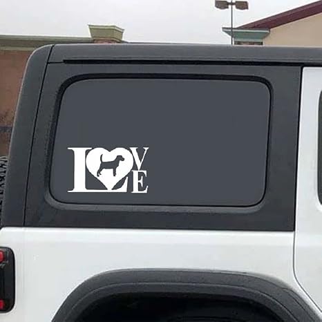 Quote Love Dog Silhouette Car Sticker ($1.75x30unit)