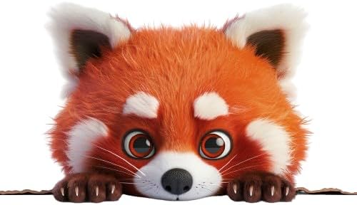 Peeking Red Panda Car Decal Sticker, 3D Cute Cartoon Red Panda Decals for Car Accessories, Funny Car Decoration Decals for Bumper, Window, Auto Panel (Red Panda) (2.15x30)