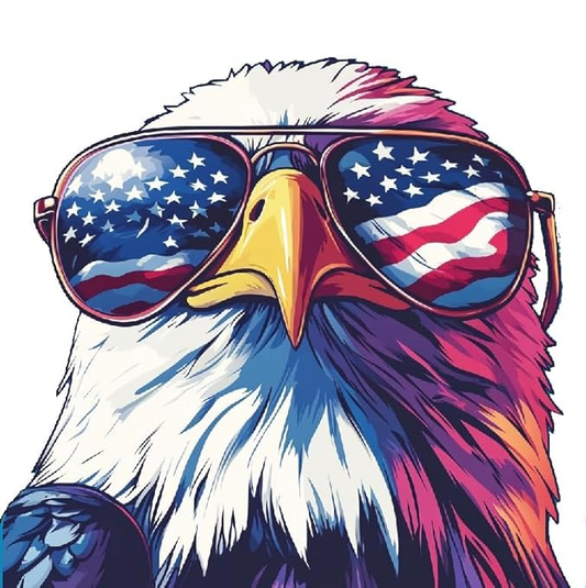 American Eagle Car Sticker Decal, Waterproof Vinyl Decal with USA Themed Sticker, American Pride Decal, Eagle Bumper Sticker, Window Rear Panel Bumper (2.15x30)