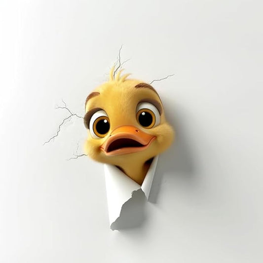 Peeking Baby Duck Car Decal Waterproof Vinyl, 3D Realistic Duckling Peeking on Window, Bumper, Window, Auto Panel, Cute Funny Car Decals for Men Women Girls Boys (Baby Duck) (2.15x30)
