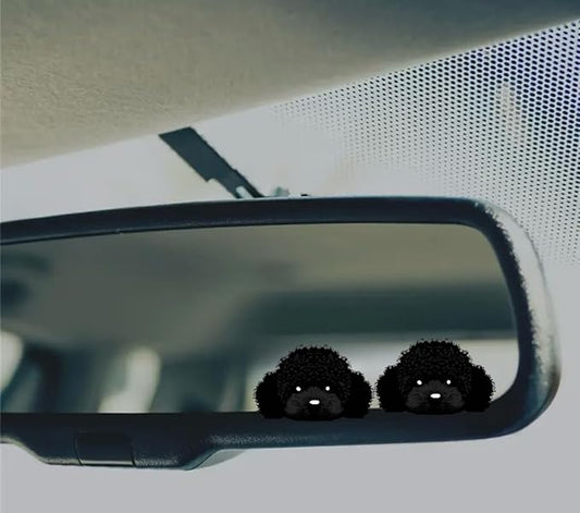 3 PCS Cute Puppies Mirror Sticker for Car, Rearview Mirror Vinyl with Cute Dogs, Car Interior Acceesories, Car Window Decals for Women, Small Decals for Spaces (1.75x30)