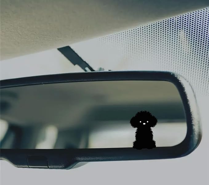 3 PCS Cute Puppies Mirror Sticker for Car, Rearview Mirror Vinyl with Cute Dogs, Car Interior Acceesories, Car Window Decals for Women, Small Decals for Spaces (1.75x30)