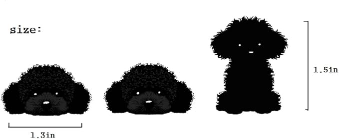 3 PCS Cute Puppies Mirror Sticker for Car, Rearview Mirror Vinyl with Cute Dogs, Car Interior Acceesories, Car Window Decals for Women, Small Decals for Spaces (1.75x30)