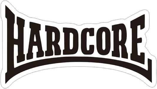 Hardcore Word Car Decal with Vinyl, Inspirational Sticker for Extreme Fearless Speed Driver BLACK (1.75x30)