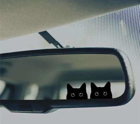 3 PCS Cute Kitty Cat Mirror Decals for Car, Rearview Mirror Back Mirror Peeking Vinyl Sticker, Car Acceesories, Car Decals for Women Girls, Small Sticker for Laptop Hard case Waterbottle (1.75x30)