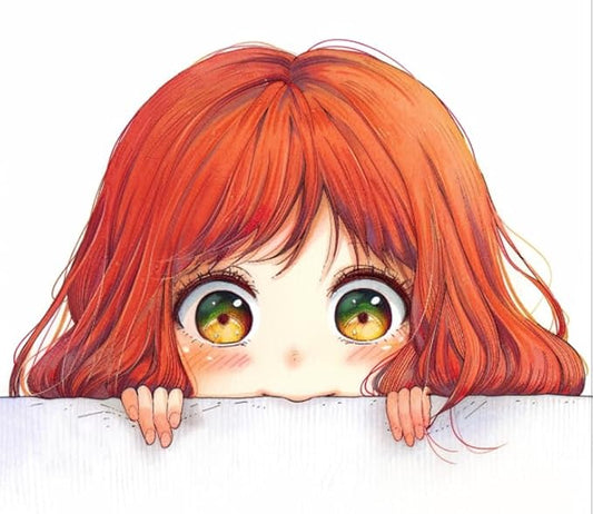 Peeking Anime Girl Car Decal, Japanese Cartoon Style of Cute Stickers for Car, Truck, SUV, Motocycle, Bike, Accessories for Window, Wall, Mirror, Laptop, Hard Case, Waterbottle (2.15x30)