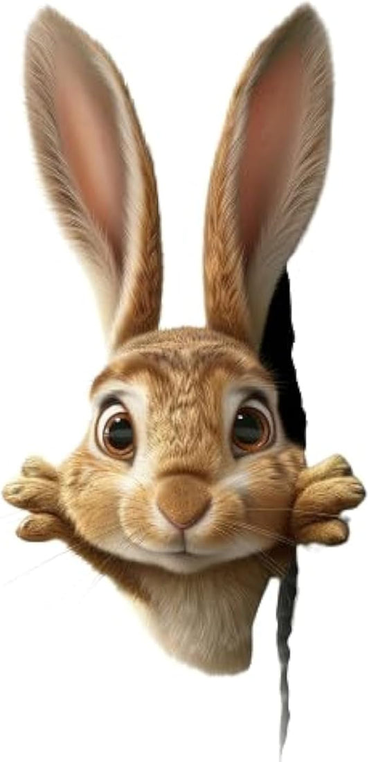 Peeking Bunny Decal for Car with 3D Anime, Cute Animal for Car Sticker Decals, Funny Peeking Little Rabbit Self Adhesive for Bumper, Window, Auto Panel (Rabbit) (2.15x30)